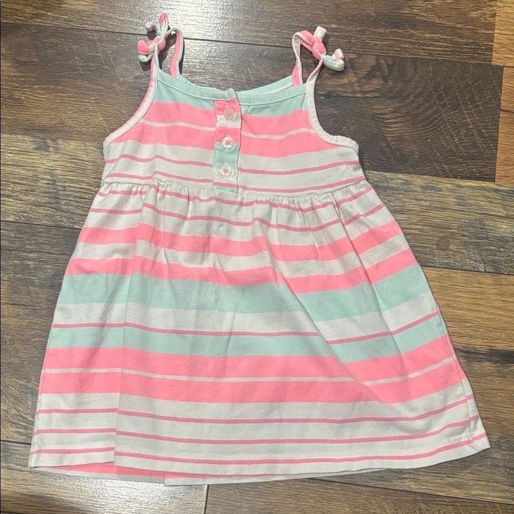 Carter's Pink and Mint Striped Casual Dress